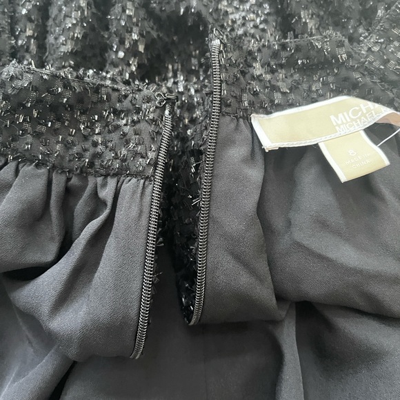 MICHAEL Michael Kors Black Silk Blend Sequin Flare Skirt Women's Size 8 NWT - Picture 10 of 13